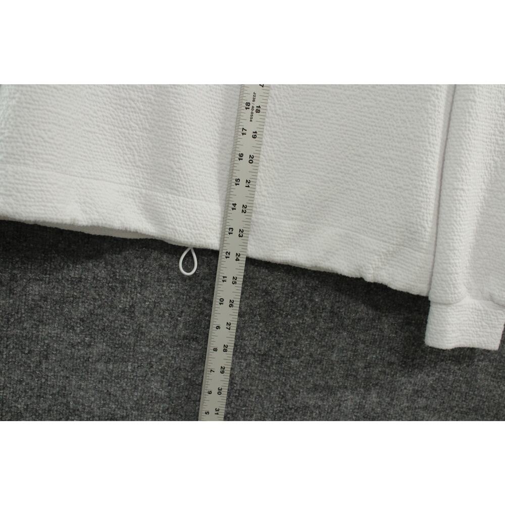 Ebb & Flow Athleisure Sweat Top Women's Large White Quarter Zip Kangaroo Pocket - Picture 6 of 7